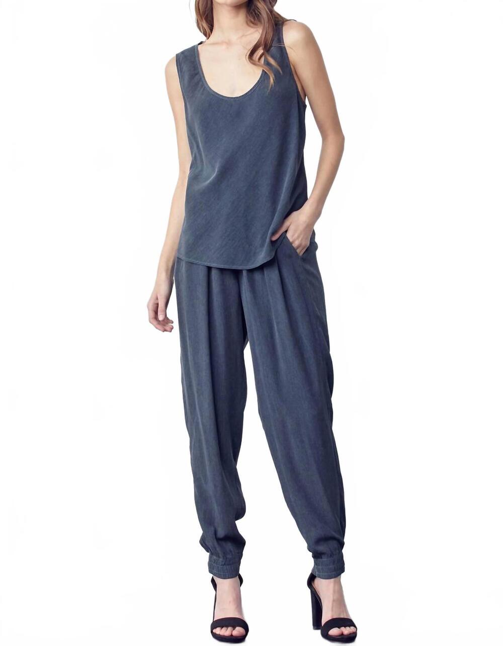 NEW MAVEN WEST slate scoop-neck tank top in black